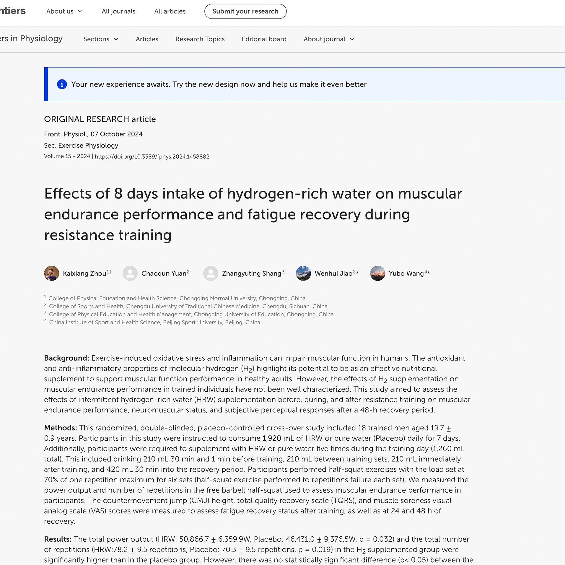 Study screenshot — Bone & Muscle Strength