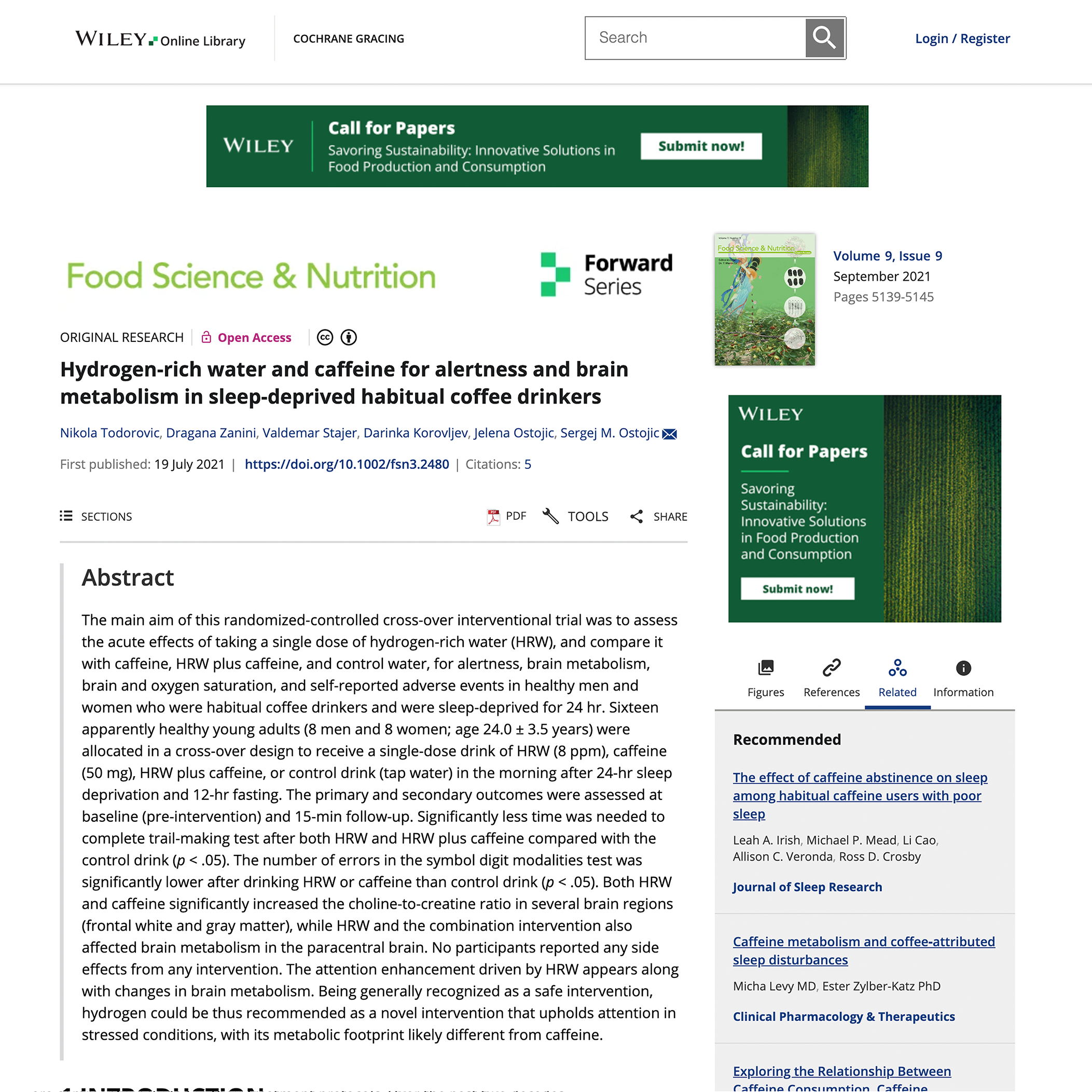 Study screenshot — Cognition & Focus